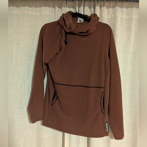 Melanzana V2 Microgrid Women's Medium Hoodie in Bark/Brown
